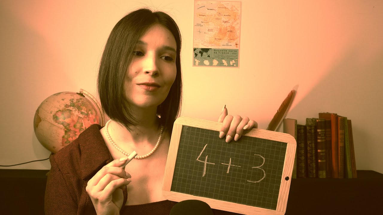 ASMR FRANCAIS 📚Roleplay Maitresse d'école📏 VINTAGE (Page turning, écriture à la plume...)