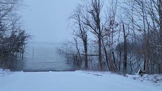 Cave Run Lake 25 high water and snow today
