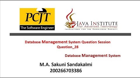 Question set 28 | Database Management System
