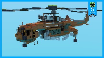 Minecraft Sikorsky S-64 Skycrane Heavy Lift Helicopter Tutorial