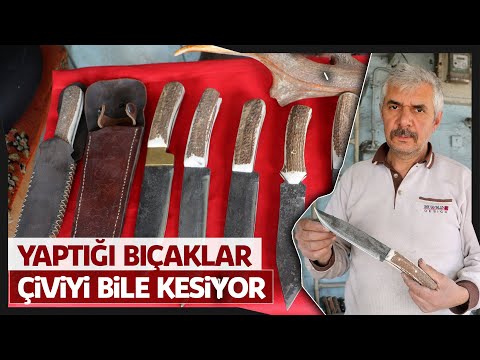 Türkiye’deki Birkaç Ustadan Biri, Yaptığı Bıçaklar Çiviyi Kesebiliyor