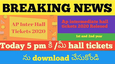 Ap intermediate 2nd year hall tickets released 2020 //Ap inter exams hall tickets  //SyR Education
