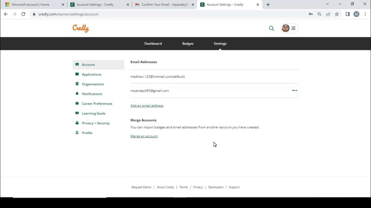 how-to-add-a-2nd-email-id-in-credly-account-assign-multiple-signin-in