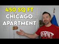 MY TINY CHICAGO APARTMENT TOUR - 450 Square Foot Lincoln Park Chicago One Bedroom Apartment