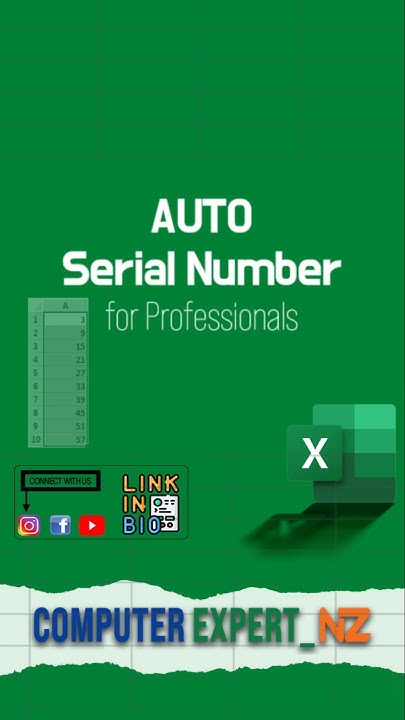 Generate auto Serial Numbers in Excel for Time Saving ! #excel #shorts ...