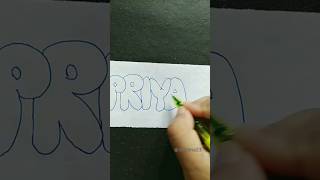 Name calligraphy with bubble letters 😍✨ #shorts #youtubeshorts #shortvideo #short