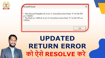 Updated Return error ko kese resolve kare | Net amount payable at sl no. should be more than 0