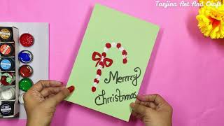 DIY Christmas Card Ideas Easy || Finger Painting || Handmade Fingerprint Christmas Card Ideas