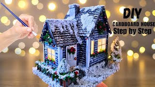 DIY Amazing Christmas House using cardboard  | DIY Winter house | Christmas village @DIYAtelier