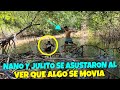 Pey les advirtió a Nano y Julito que había un lagarto y mira como salieron del agua. Parte 4