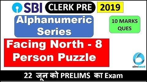 Alphanumeric Series , Linear Row Puzzle NORTH FACING for SBI CLERK PRELIMS EXAM*