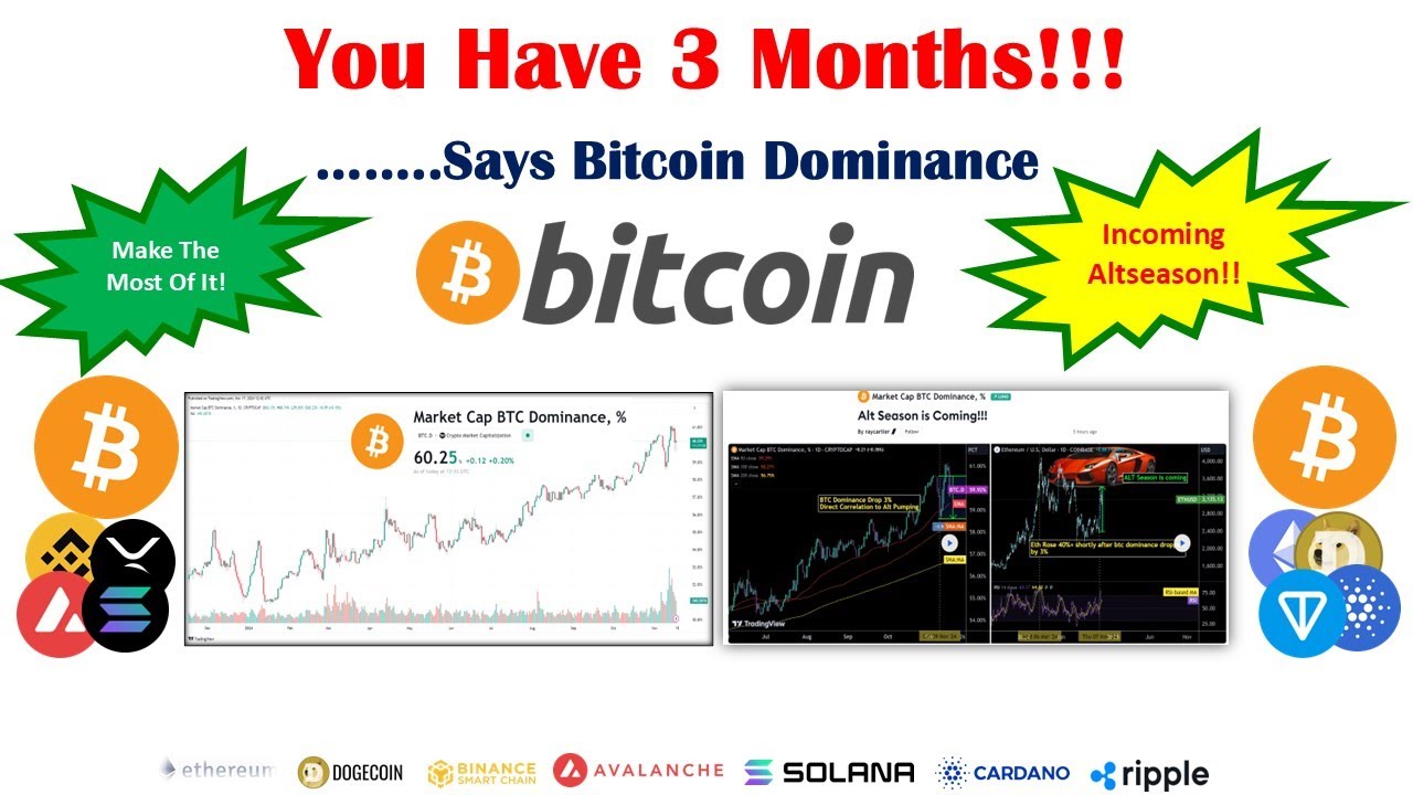 As $BTC dominance dips, #Altcoin season is on the horizon and you will have  ONLY 3 months! #DFTU... - YouTube