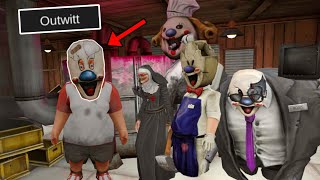 Using Charlie's Rod Mask Against Evil Nun, Rod And Mati In Ice Scream 8 Outwitt Mod Full Gameplay