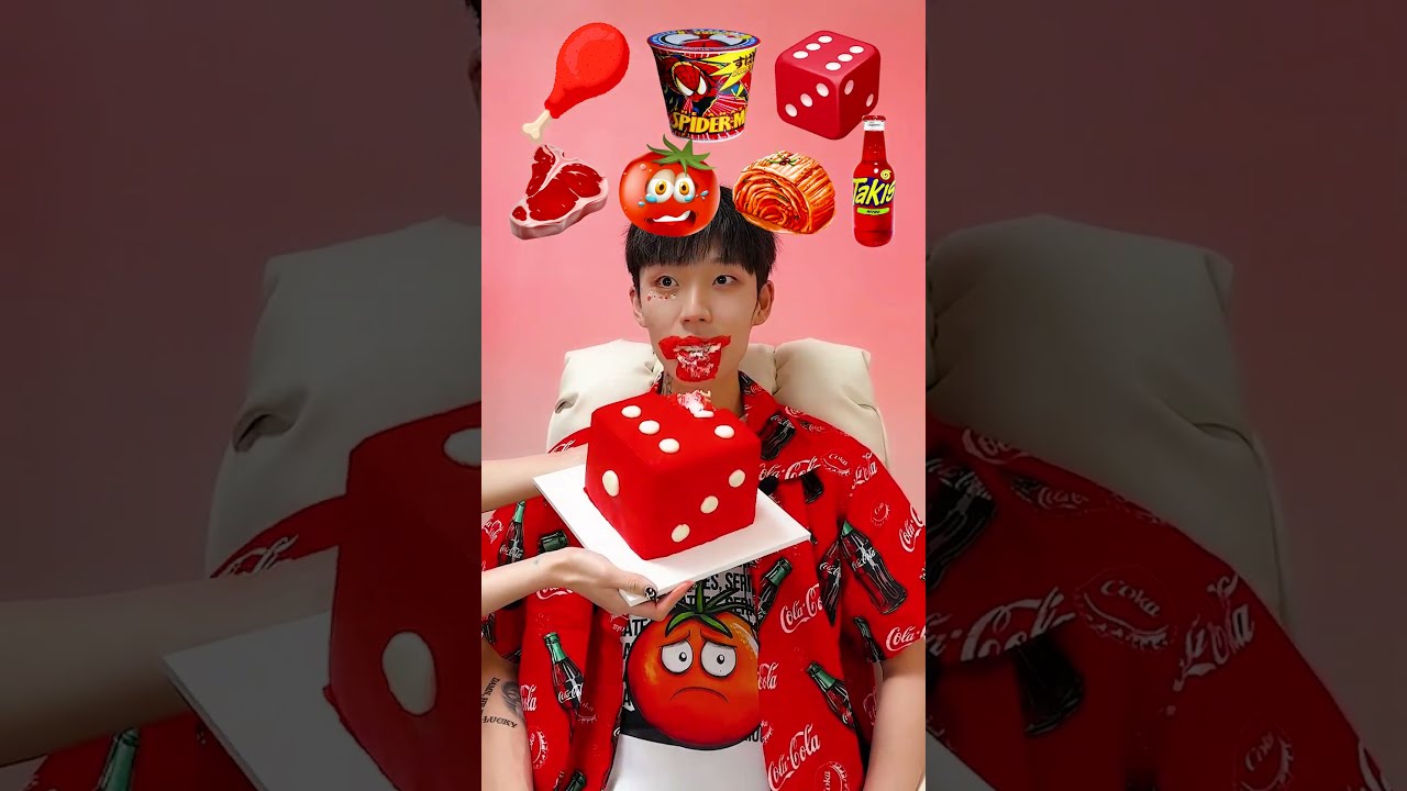 Random Red Color Food MUKBANG2 Shorts