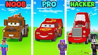 Minecraft NOOB vs PRO vs HACKER: MCQUEEN SPORT CAR HOUSE BUILD CHALLENGE | Animation