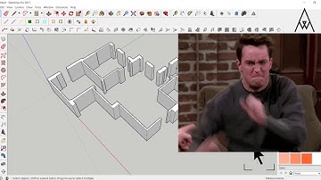 SketchUp Tutorial: Import, Model an AutoCAD Floor Plan while making openings for windows and doors.
