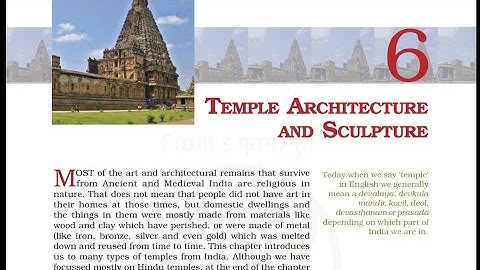 Class 11 NCERT - Chapter 6 in Hindi- An Introduction to Indian Art (Temple Architecture & Sculpture)
