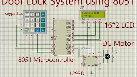 Proteus Simulation: Door Lock system using 8051
