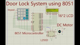 Proteus Simulation: Door Lock system using 8051 screenshot 1