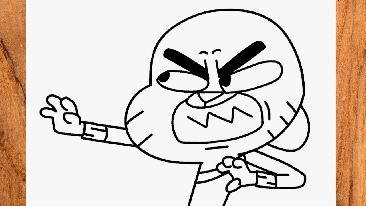 How to draw Gumball - angry - YouTube