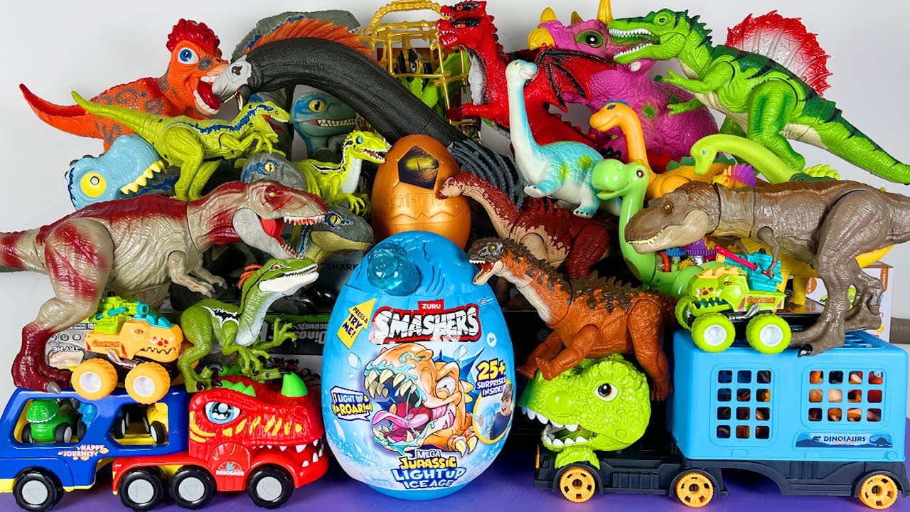 Jurassic World Unboxing Review Asmr Colorful Dinosaur T-rex Giga Triceratops Stegosaurus Raptor