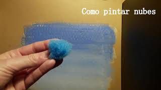 Cómo pintar  un cielo con nubes (paso a paso)