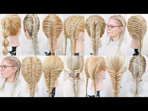 How To Fishtail Braid - 15 Different Ways For Beginners! EASY Summer Hairstyles (FULL TALK THROUGH)