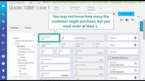 Enter a Line on a Quote - Epicor | ERP Look & Feel | Epicor ERP