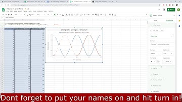 Google Sheets Tutorial - Kinetic Energy and Potential Energy Table and Graphing
