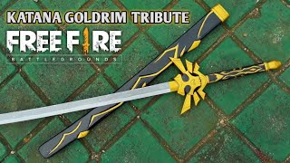 Membuat KATANA GOLDRIM TRIBUTE yang ada di game FREE FIRE | Dari kayu