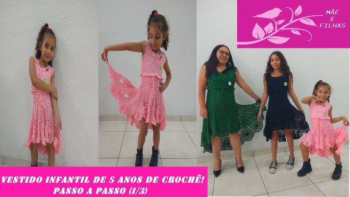 Vestido De Crochê Infantil: 10 Vídeo Aulas Passo A Passo - CROCHÊ COM AMOR