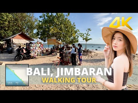 🇮🇩 JIMBARAN BALI INDONESIA: A Perfect Sunny Day on Bali Beach. 4K VIRTUAL WALKING TOUR