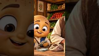 🥔 غریب آلو کی محنت نے بدل دی قسمت ❤️ | Emotional Moral Story #Shorts#shortsfeed #CartoonStory