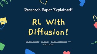 RL using Diffusion Models! Planning with diffusion for flexible behavior sythesis