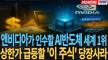 [주식] 엔비디아가 인수할 AI반도체 세계 1위 상한가 급등할 