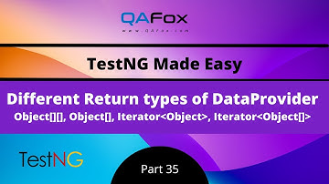 Different return types of DataProvider (TestNG - Part 35)