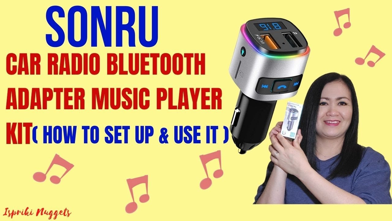 SONRU Car Radio Bluetooth Adapter Music Player Kit, BT FM Transmitter for  Car