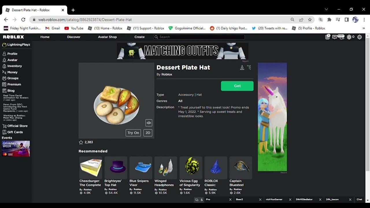 How to get Dessert Plate Hat in Roblox Avatar Shop YouTube