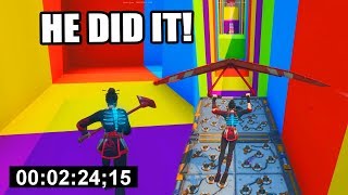 2:24 WORLD RECORD Rainbow Default Deathrun! (Fortnite Creative)