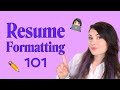 HOW TO FORMAT A RESUME 2021 (Step-by-step resume formatting + examples!) | BEST Resume Tips 2021