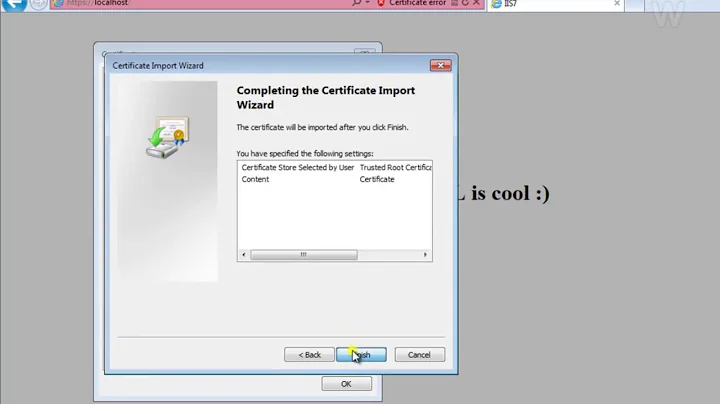 Install self signed SSL certificate in Windows 7
