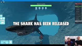 РОБЛОКС симулятор АКУЛА ROBLOX на РУССКОМ Мистер Платон и Папа sharkbite