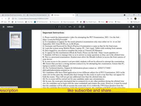 How to Dawnload Hallticket for Ph.D. Entrance Examination 2021