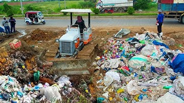 Amazing Action!! Filling Land, Garbage Dump & Clear and Delete Trash Into​ Water By Skills Dozer