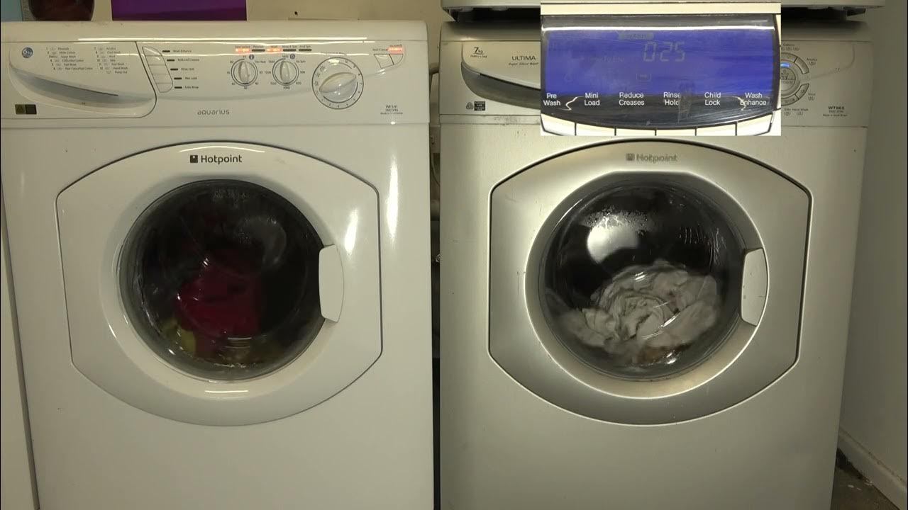 Wash Race Hotpoint Aquarius WF541 vs. Hotpoint Ultima WT960 / Fast wash 30 YouTube