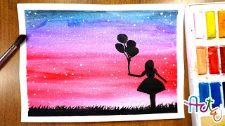watercolor beginners easy painting landscape