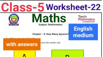EDMC Class 5 Worksheet 22 Maths chapter 3 how many squares solved answers with full explanation