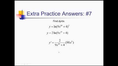 Derivatives of Logarithmic Functions: Problem Set #5