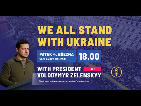 WE ALL STAND WITH UKRAINE | Evropa stojí za Ukrajinou - živě z Václavského náměstí