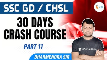 30 Days Crash Course | Day 11 | Maths | SSC GD/CHSL | Dharmendra Kumar